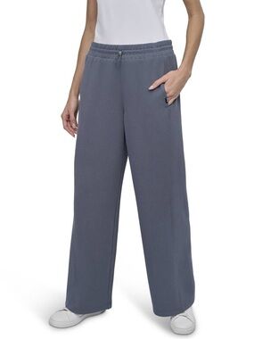 DKNY Sport Ribbed Wide Leg Pants Turbulence Gray L NWT Sporty Activewear